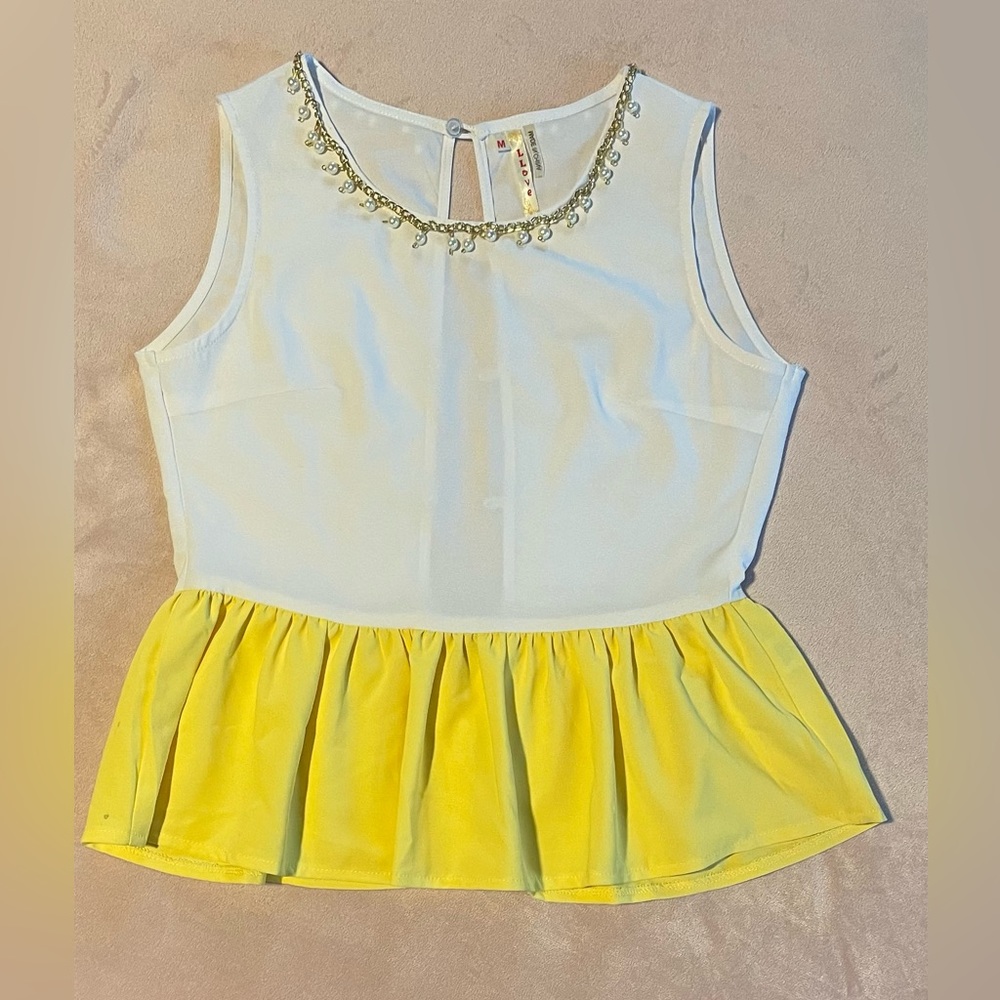 Women’s peplum blouse with pearls